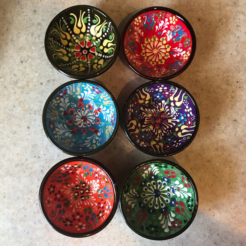 Hand painted small ceramic bowls